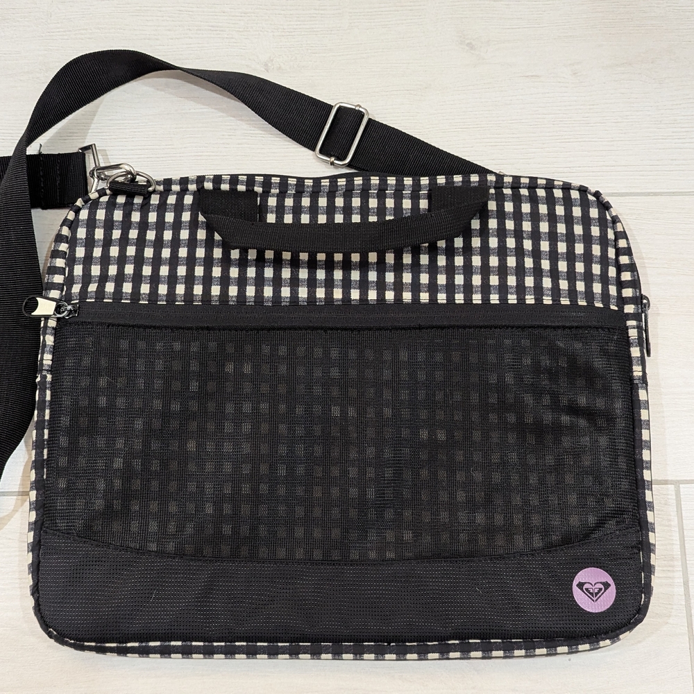 Roxy Black and White Checkered Men's Bag